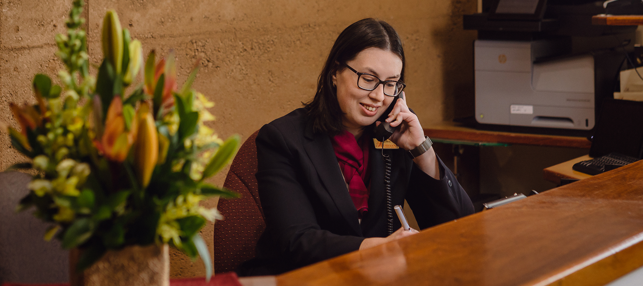 Archer & Sons funeral director with client