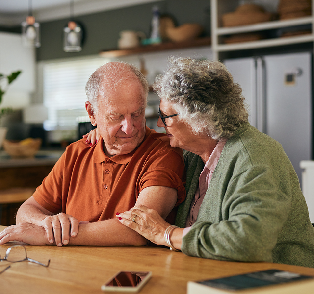 couple offering comfort and support