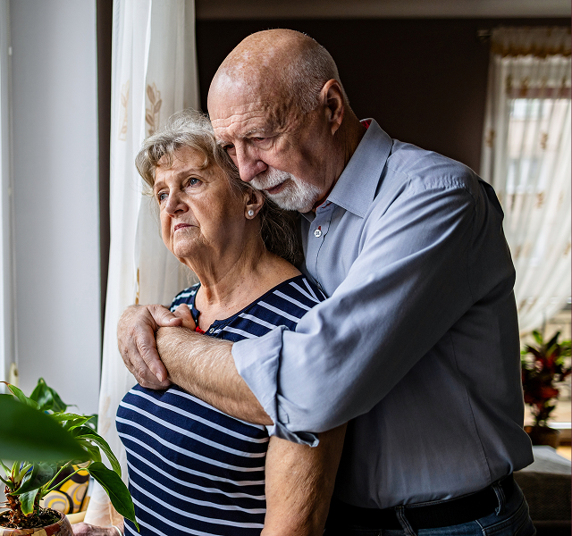 couple sharing a comforting embrace